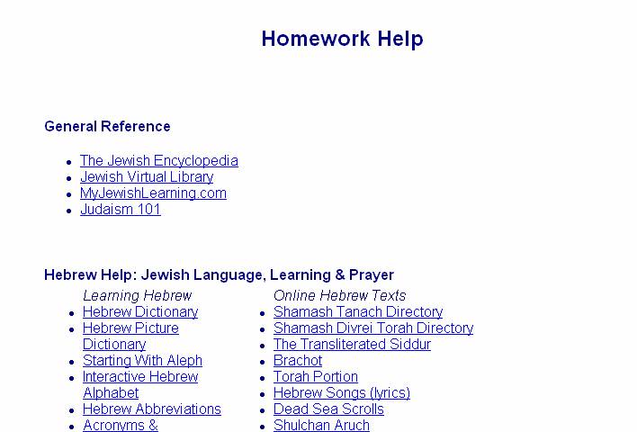 Homework help religious education